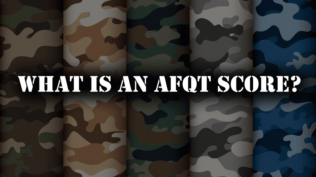 Camouflage background with text saying What is an AFQT Score?